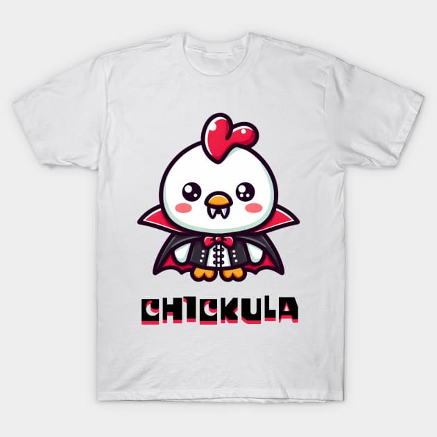 CHICKULA - Chicken and Dracula Humor T-Shirt by DaysMoon